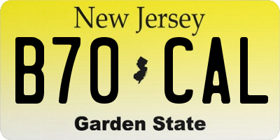NJ license plate B70CAL