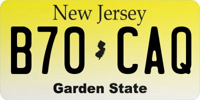NJ license plate B70CAQ