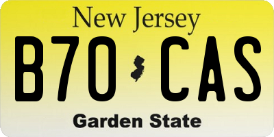 NJ license plate B70CAS