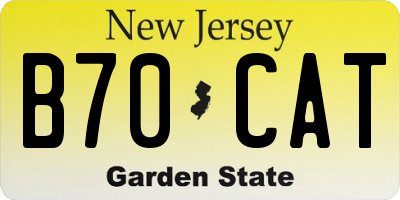 NJ license plate B70CAT