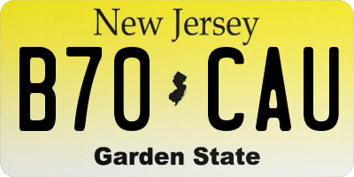 NJ license plate B70CAU