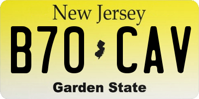 NJ license plate B70CAV