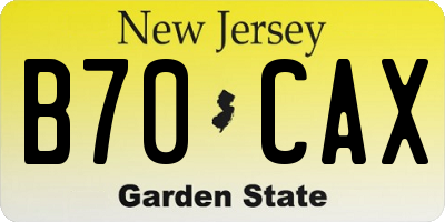 NJ license plate B70CAX