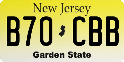 NJ license plate B70CBB