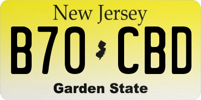 NJ license plate B70CBD