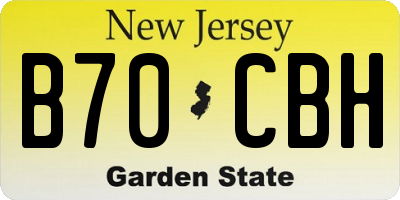 NJ license plate B70CBH