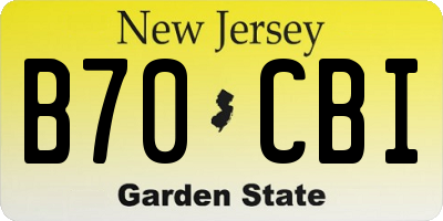 NJ license plate B70CBI