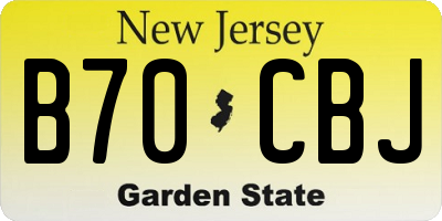 NJ license plate B70CBJ