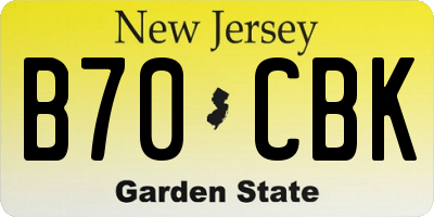 NJ license plate B70CBK