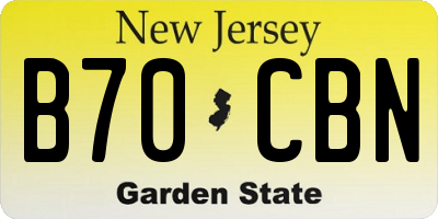 NJ license plate B70CBN