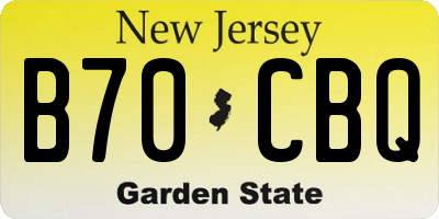 NJ license plate B70CBQ