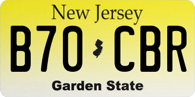 NJ license plate B70CBR