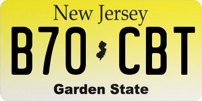 NJ license plate B70CBT