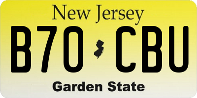 NJ license plate B70CBU