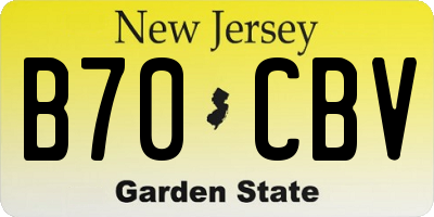 NJ license plate B70CBV