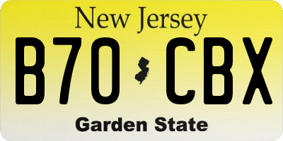 NJ license plate B70CBX