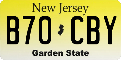 NJ license plate B70CBY