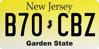 NJ license plate B70CBZ