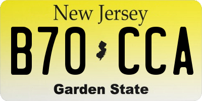 NJ license plate B70CCA