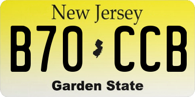 NJ license plate B70CCB