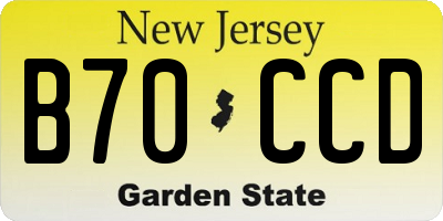 NJ license plate B70CCD