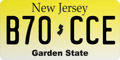 NJ license plate B70CCE