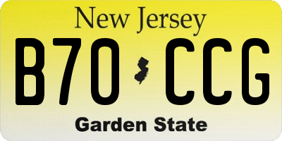 NJ license plate B70CCG