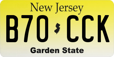 NJ license plate B70CCK