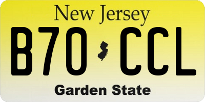 NJ license plate B70CCL