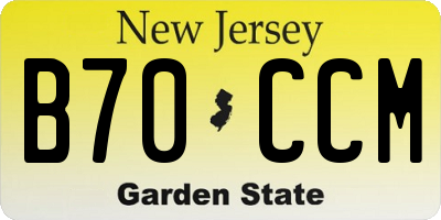 NJ license plate B70CCM