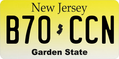NJ license plate B70CCN