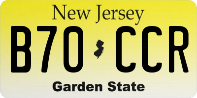 NJ license plate B70CCR