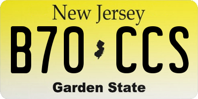 NJ license plate B70CCS