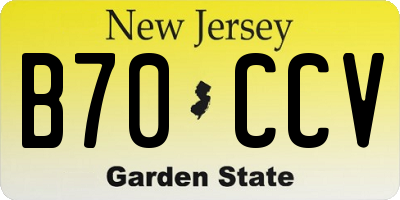 NJ license plate B70CCV