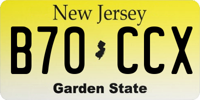 NJ license plate B70CCX