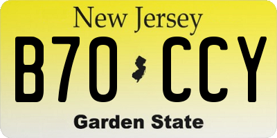 NJ license plate B70CCY