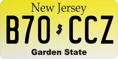 NJ license plate B70CCZ