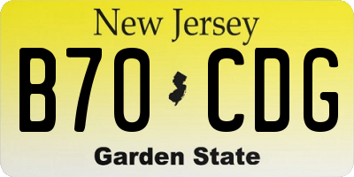 NJ license plate B70CDG