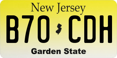NJ license plate B70CDH
