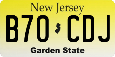 NJ license plate B70CDJ