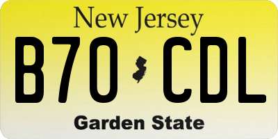 NJ license plate B70CDL