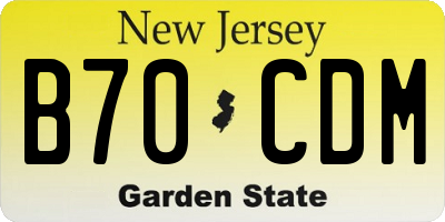 NJ license plate B70CDM