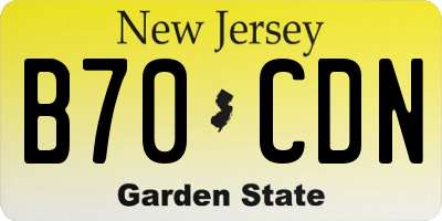 NJ license plate B70CDN