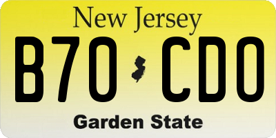NJ license plate B70CDO