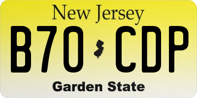 NJ license plate B70CDP