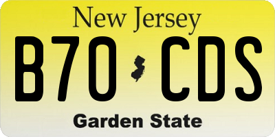 NJ license plate B70CDS