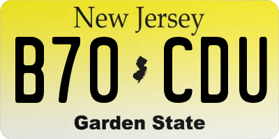 NJ license plate B70CDU