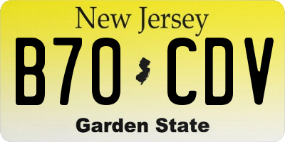 NJ license plate B70CDV