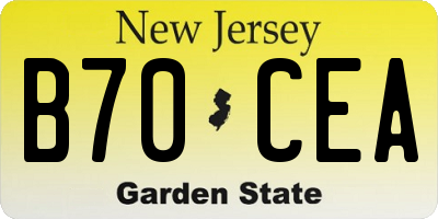 NJ license plate B70CEA