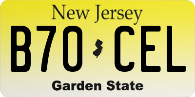 NJ license plate B70CEL